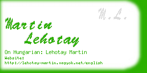 martin lehotay business card